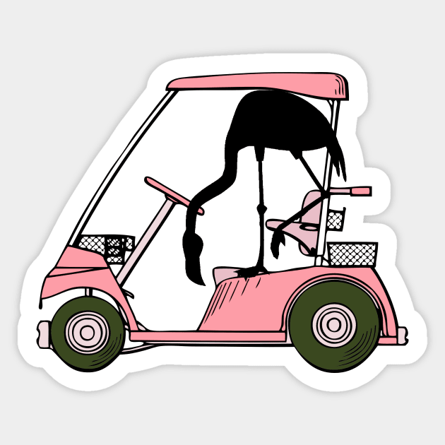 Golf Lovers Golf Humor with Flamingo Sticker by TammyWinandArt